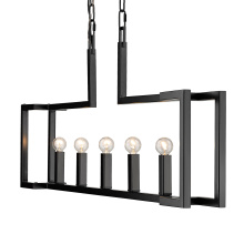 Golden 9020-LP BLK - Golden Lighting Kinsington 5-light Island Light in Matte Black